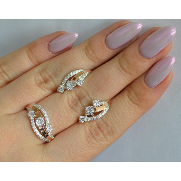 Гарнітур із срібла з золотом (080)