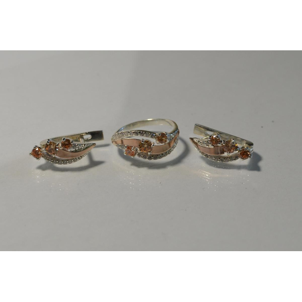 Гарнітур із срібла з золотом (080)