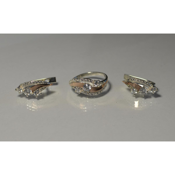 Гарнітур із срібла з золотом (080)