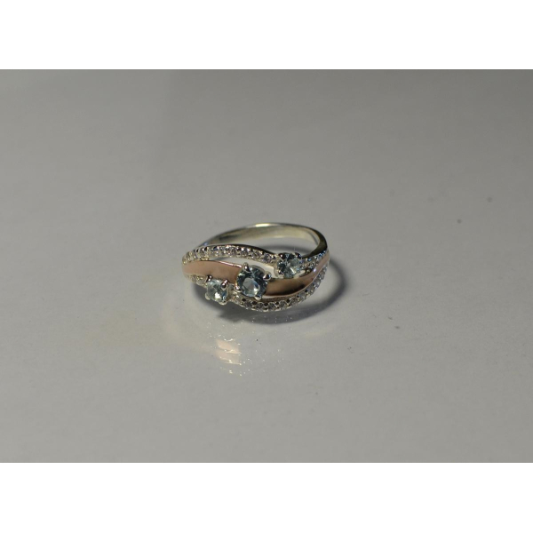 Кольцо из серебра с золотом (080к)