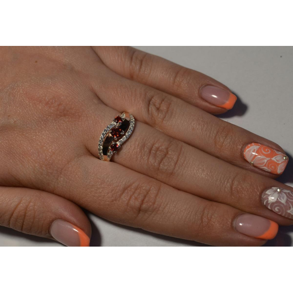 Кольцо из серебра с золотом (080к)