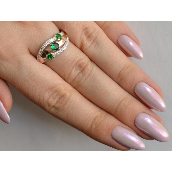 Кольцо из серебра с золотом (080к)