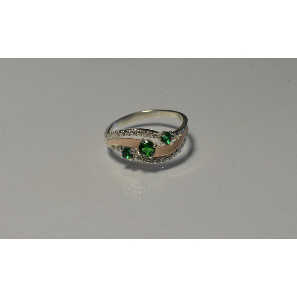 Кольцо из серебра с золотом (080к)