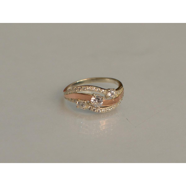 Кольцо из серебра с золотом (080к)