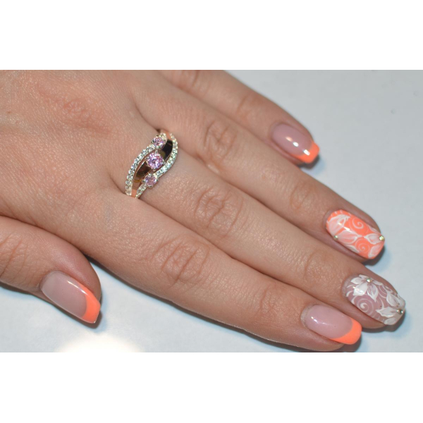 Кольцо из серебра с золотом (080к)