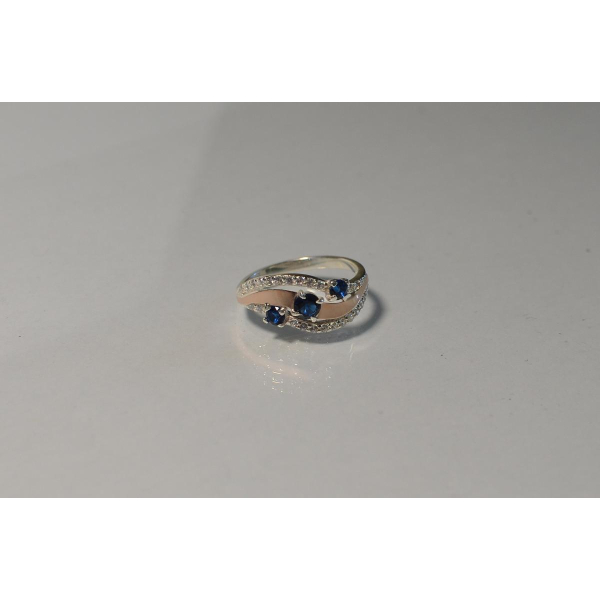 Кольцо из серебра с золотом (080к)