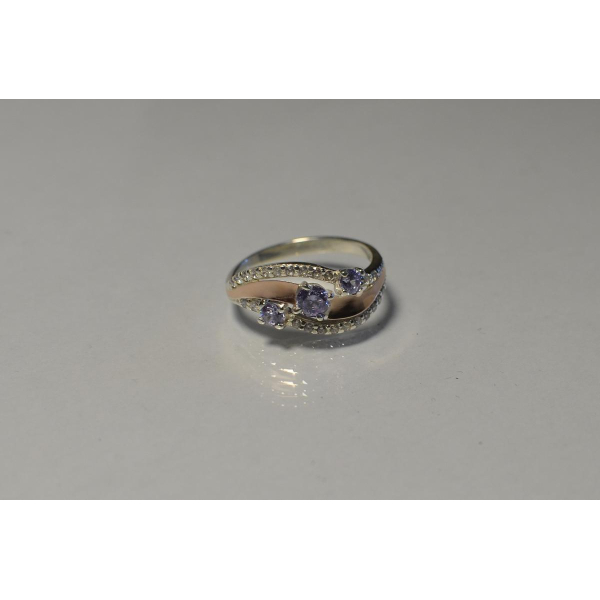 Кольцо из серебра с золотом (080к)