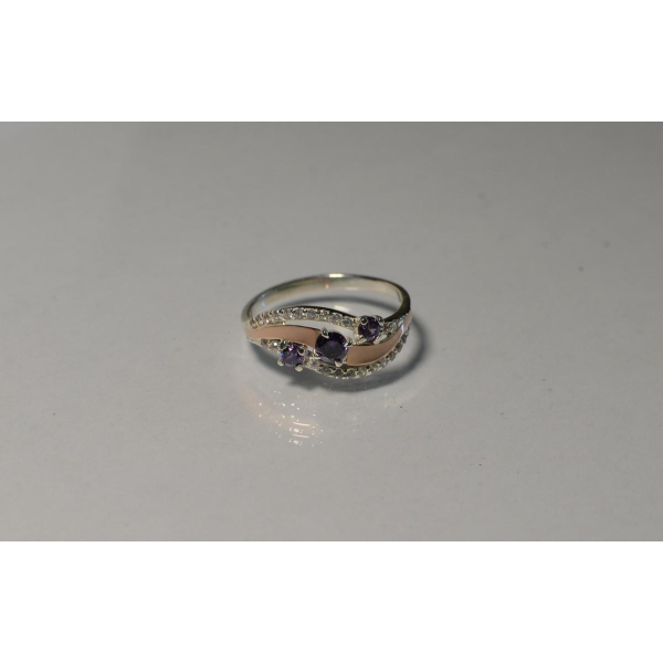 Кольцо из серебра с золотом (080к)