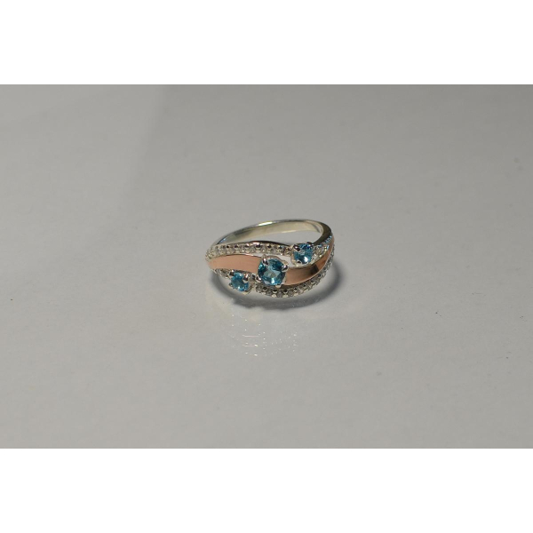 Кольцо из серебра с золотом (080к)