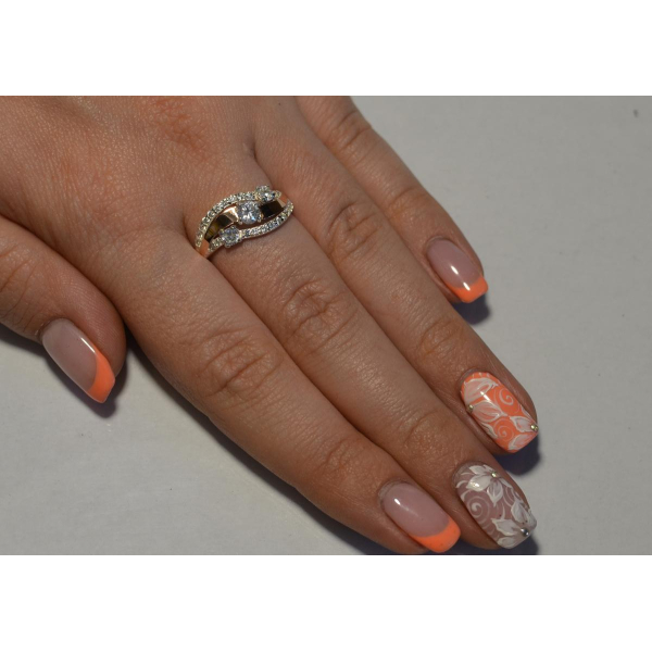 Кольцо из серебра с золотом (080к)