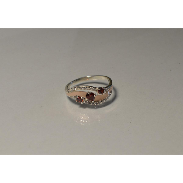 Кольцо из серебра с золотом (080к)