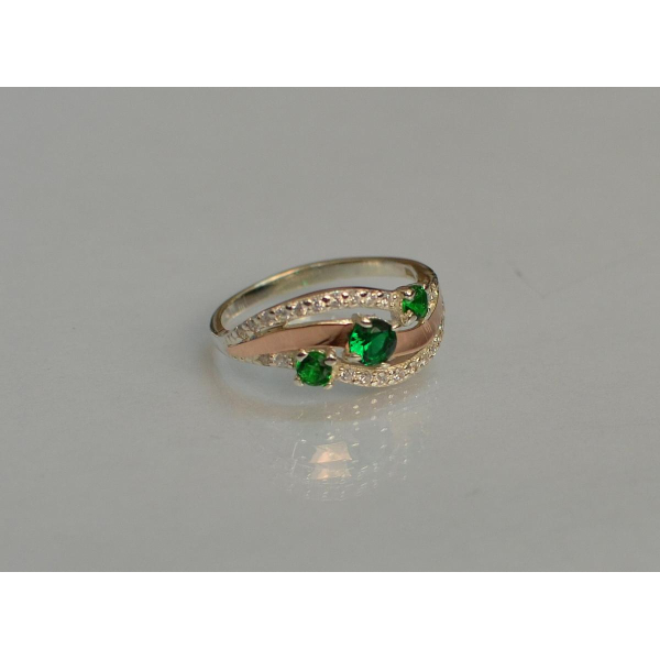 Кольцо из серебра с золотом (080к)