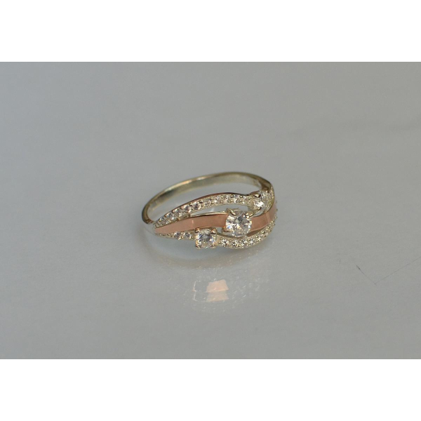 Кольцо из серебра с золотом (080к)