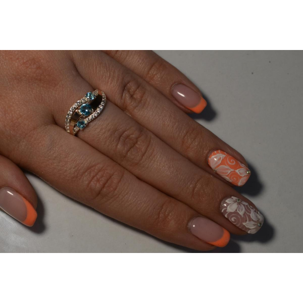 Кольцо из серебра с золотом (080к)