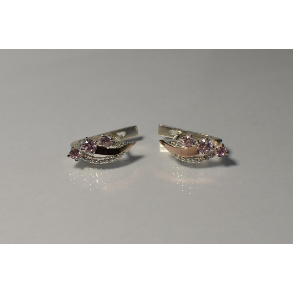 Серьги из серебра с золотом (080с)