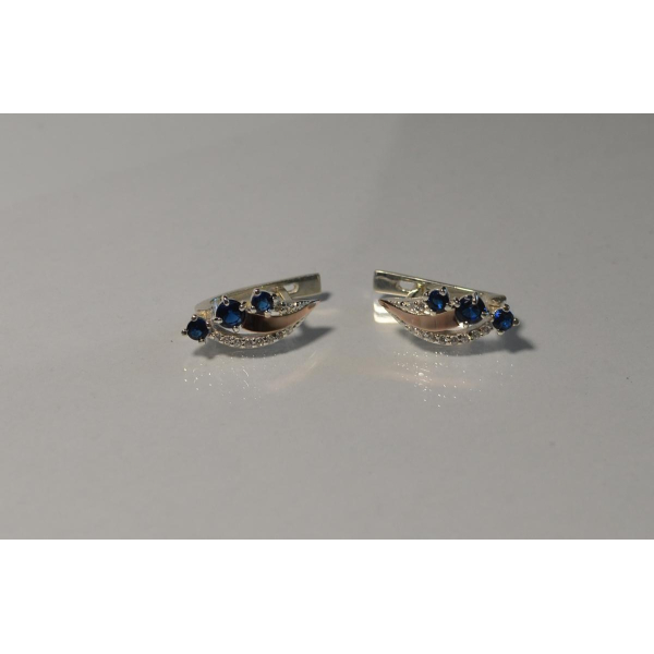 Серьги из серебра с золотом (080с)