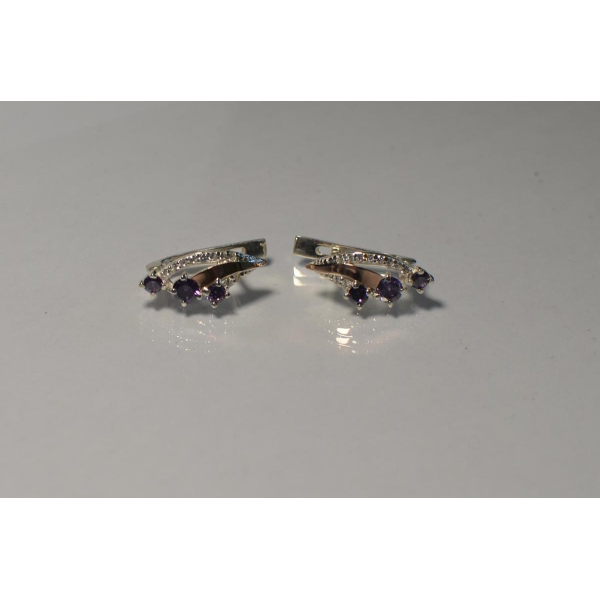 Серьги из серебра с золотом (080с)