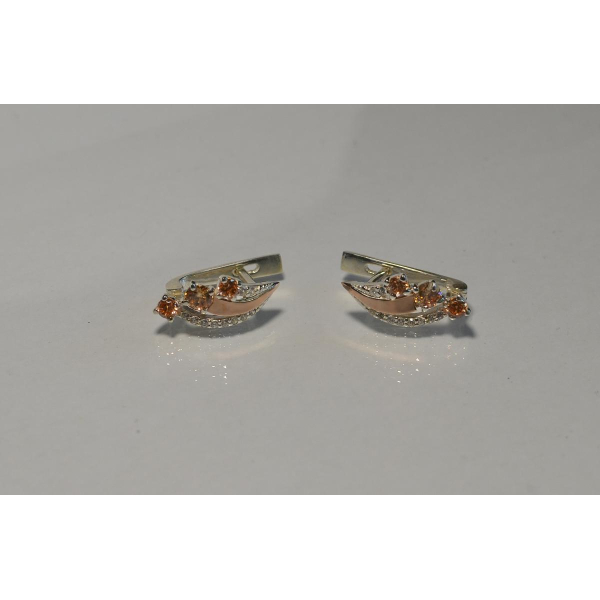 Серьги из серебра с золотом (080с)