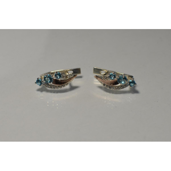 Серьги из серебра с золотом (080с)