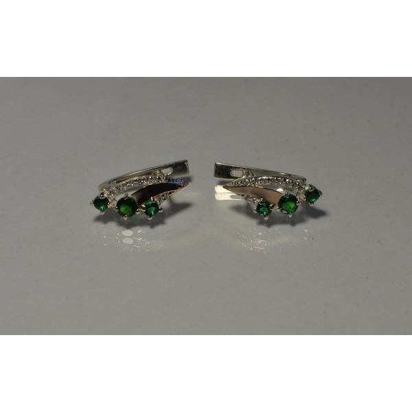 Серьги из серебра с золотом (080с)