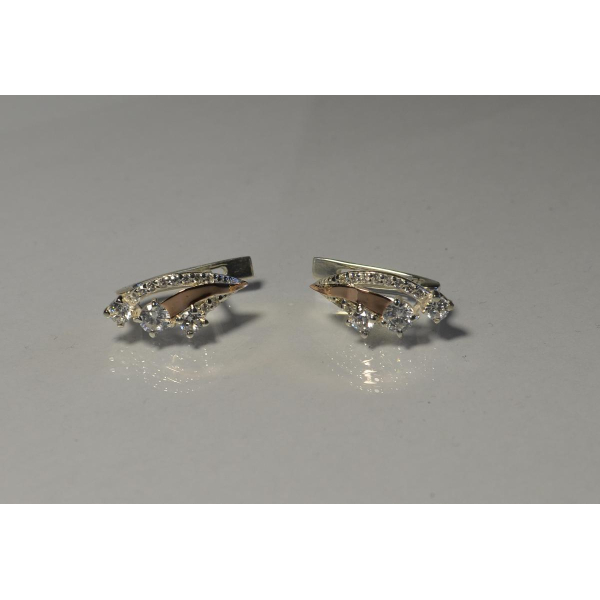 Серьги из серебра с золотом (080с)