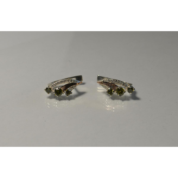 Серьги из серебра с золотом (080с)