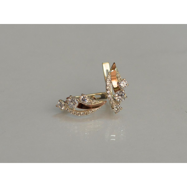 Серьги из серебра с золотом (080с)