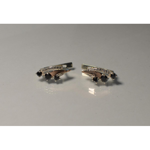 Серьги из серебра с золотом (080с)