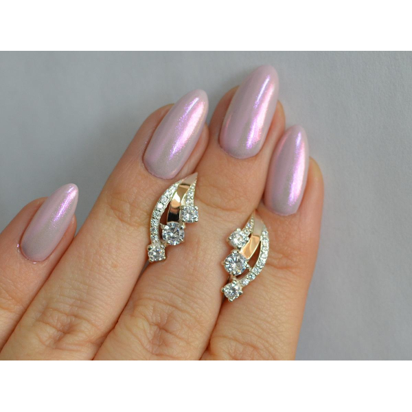 Серьги из серебра с золотом (080с)