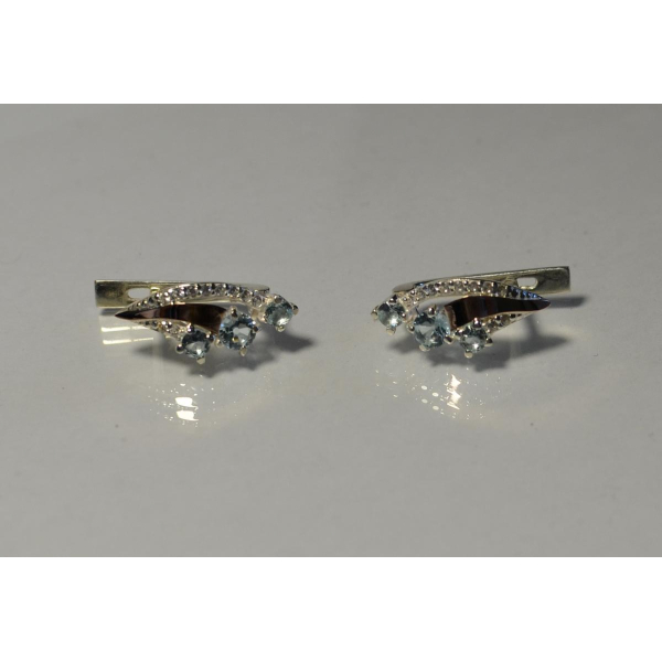 Серьги из серебра с золотом (080с)