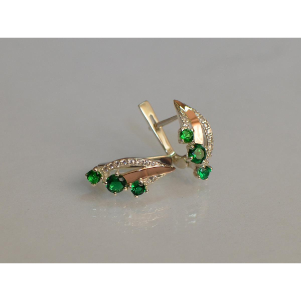 Серьги из серебра с золотом (080с)