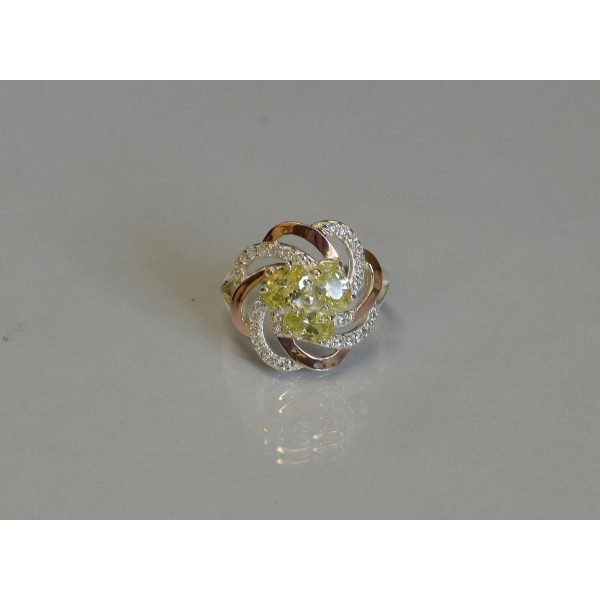 Кольцо из серебра с золотыми напайками (083к)