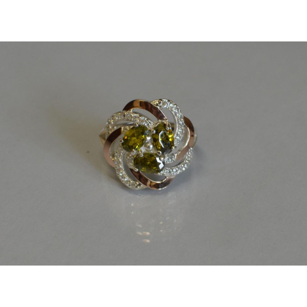 Кольцо из серебра с золотыми напайками (083к)