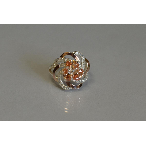 Кольцо из серебра с золотыми напайками (083к)