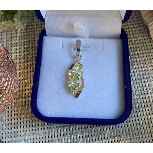 Серебряная подвеска с золотими вставками