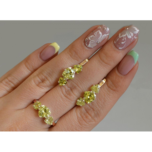 Серебряный гарнитур с золотыми вставками (088)