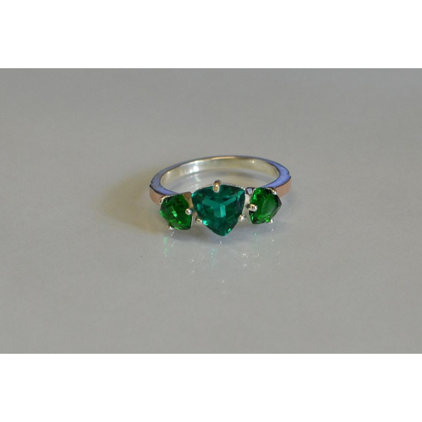 Каблучка срібна з золотими накладками (088к)