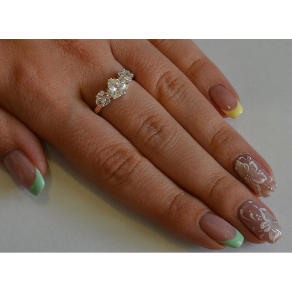 Каблучка срібна з золотими накладками (088к)