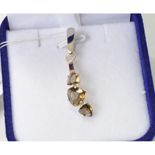 Серебряная подвеска с золотими вставками (088п)