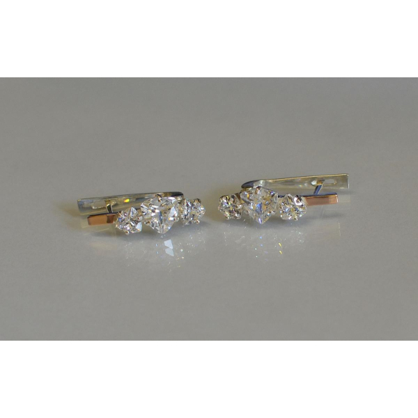 Сережки срібні з золотими накладками (088с)