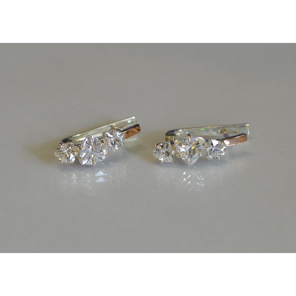 Сережки срібні з золотими накладками (088с)