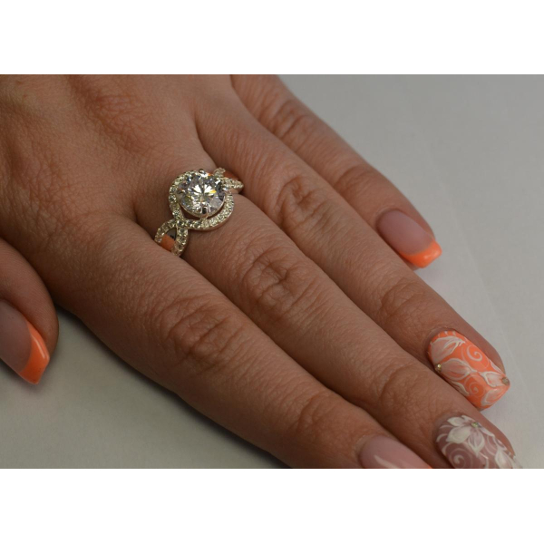 Серебряное кольцо с золотыми пластинками (089к)