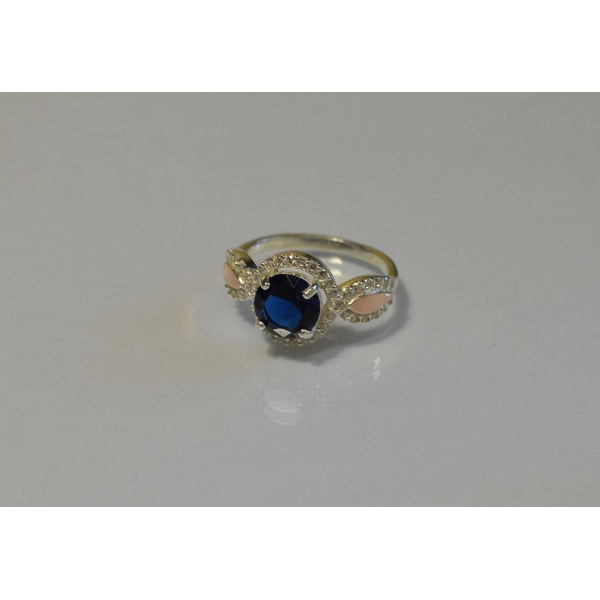 Серебряное кольцо с золотыми пластинками (089к)