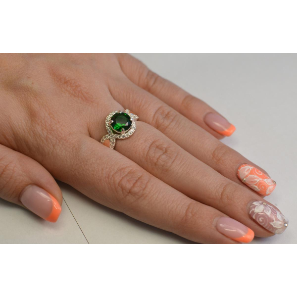 Серебряное кольцо с золотыми пластинками (089к)