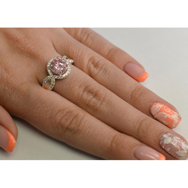 Серебряное кольцо с золотыми пластинками (089к)