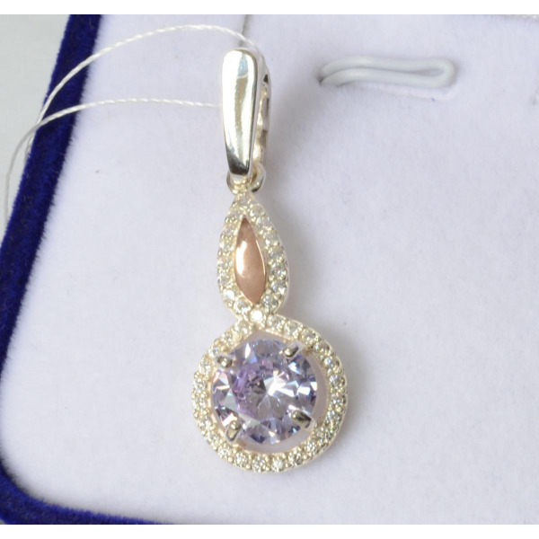 Срібна підвіска з пластинами золота (089п)