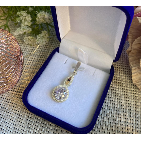 Серебряная подвеска с золотими вставками