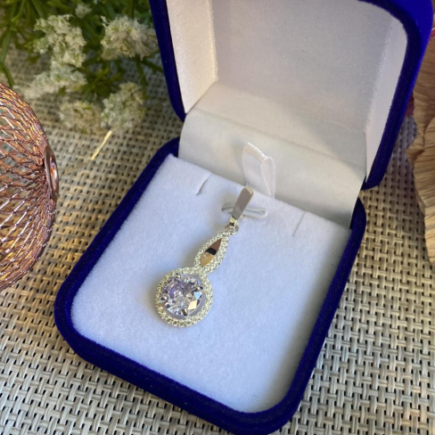 Серебряная подвеска с золотими вставками