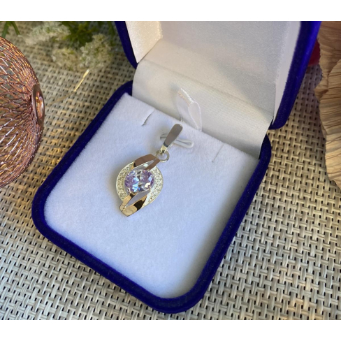 Серебряная подвеска с золотими вставками