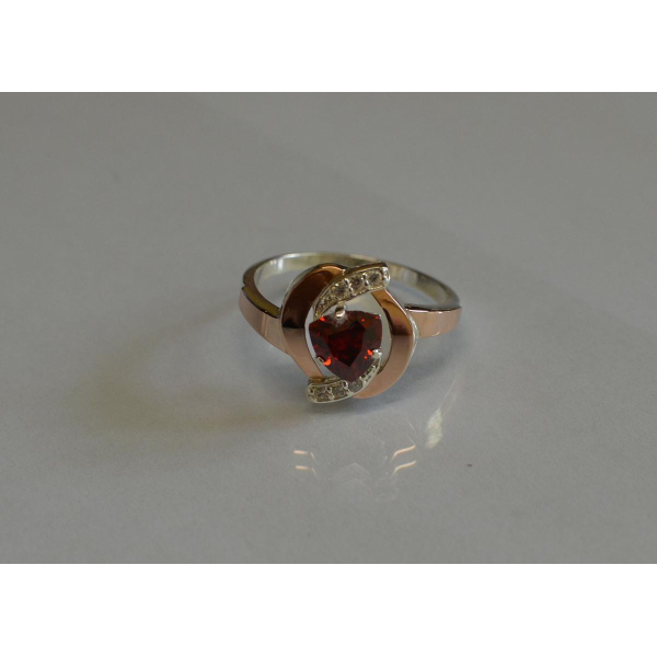 Серебряное кольцо с накладками золота (091к)